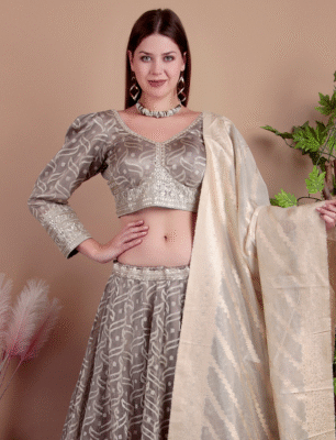 Lace Work Choli, Lehenga  with Dupatta